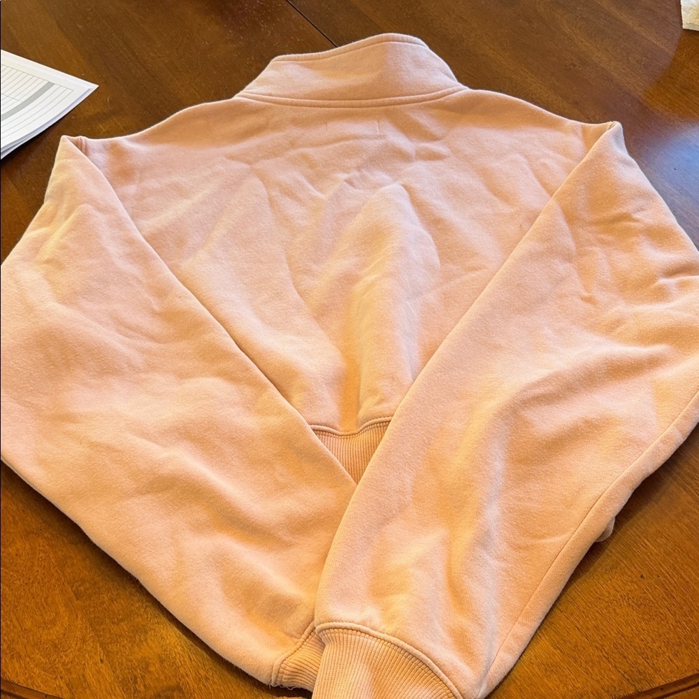 Nordstrom BP 1/4 zip crop sweatshirt women’s size small light pink - Picture 4 of 4